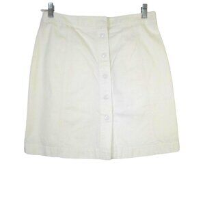 Kate Hill White Cotton Skort Skirt Snap Front *Looks Ivory But It's White*